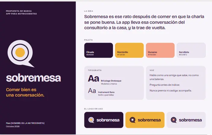 Propuesta de marca de Sobremesa