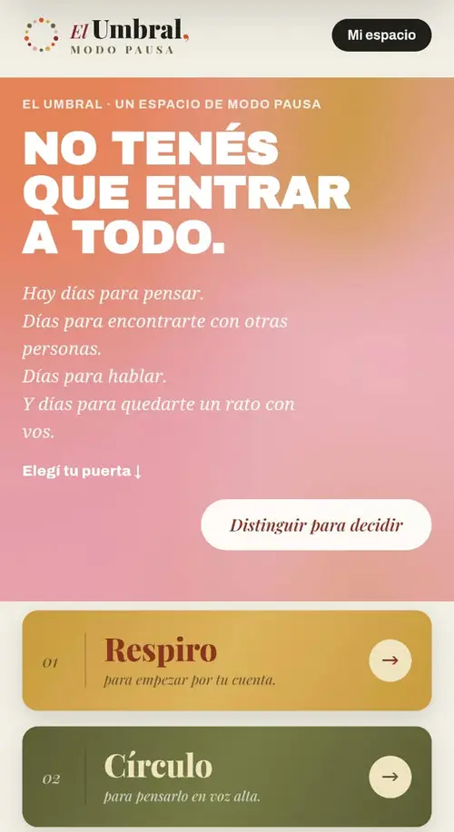 Inicio de El Umbral